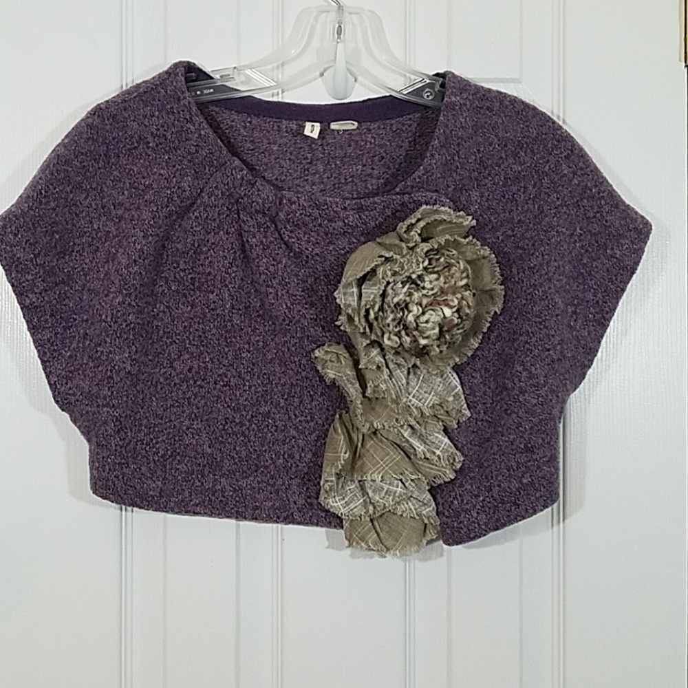 Moth By Anthropologie Wool Blend Purple Crop Top Size S/M